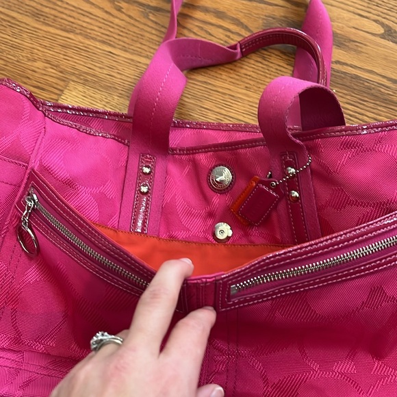 Coach Pink & Orange Diaper / Tote Bag - Picture 6 of 7